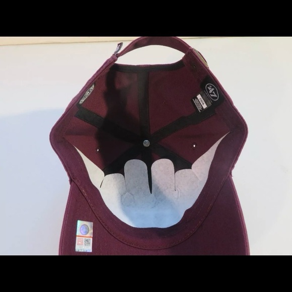 New '47 Clean Up Texas A&M Aggies Plain Logo Strapback Hat Maroon Red NCAA - Picture 3 of 7